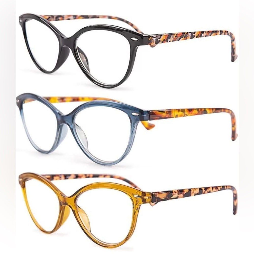 3 Pack Blue Light Block +1.75 Reading Glasses Anti Glare Computer Readers Women